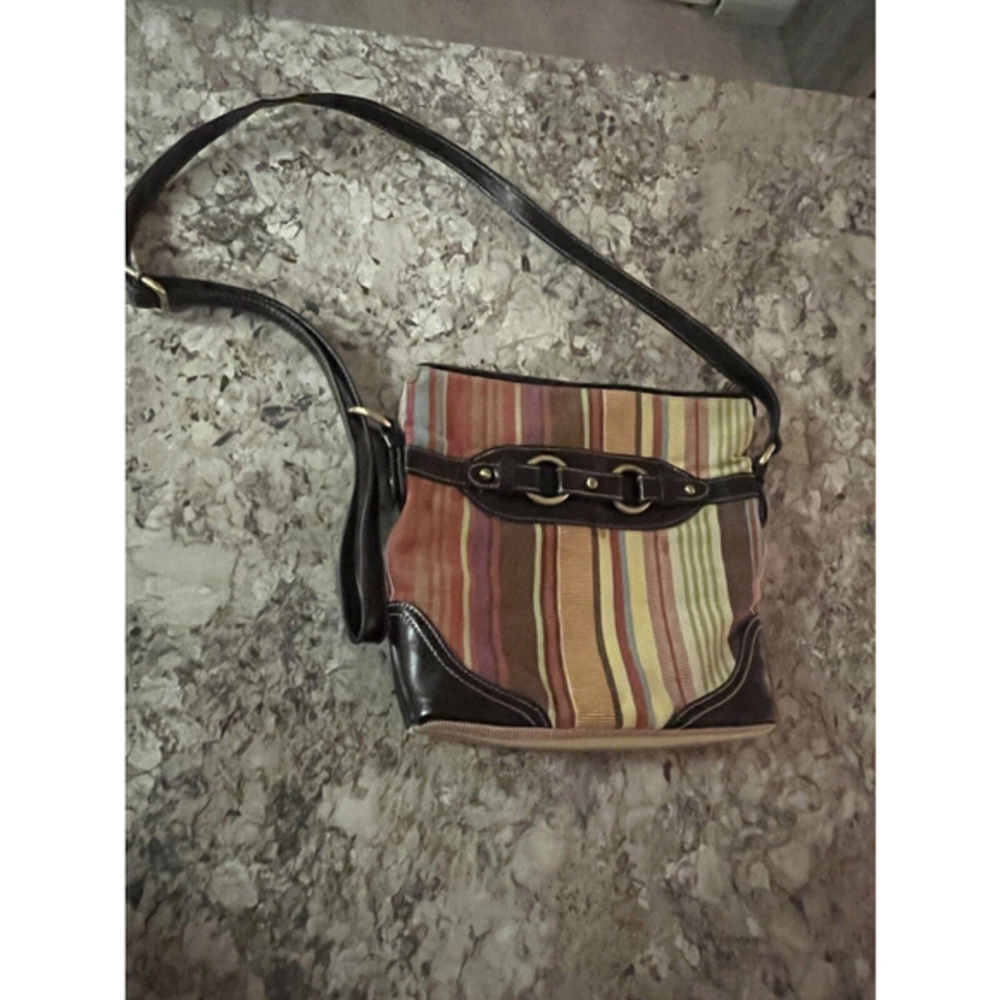 Giani Bernini Multi Colored Boho Striped Handbag‎ w/Crossbody Adjustable Strap